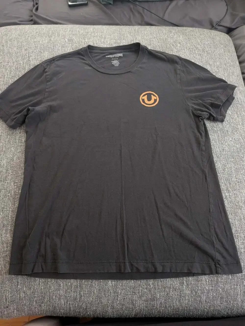 True Religion Black Buddha Guitar Graphic Short Sleeve T-Shirt